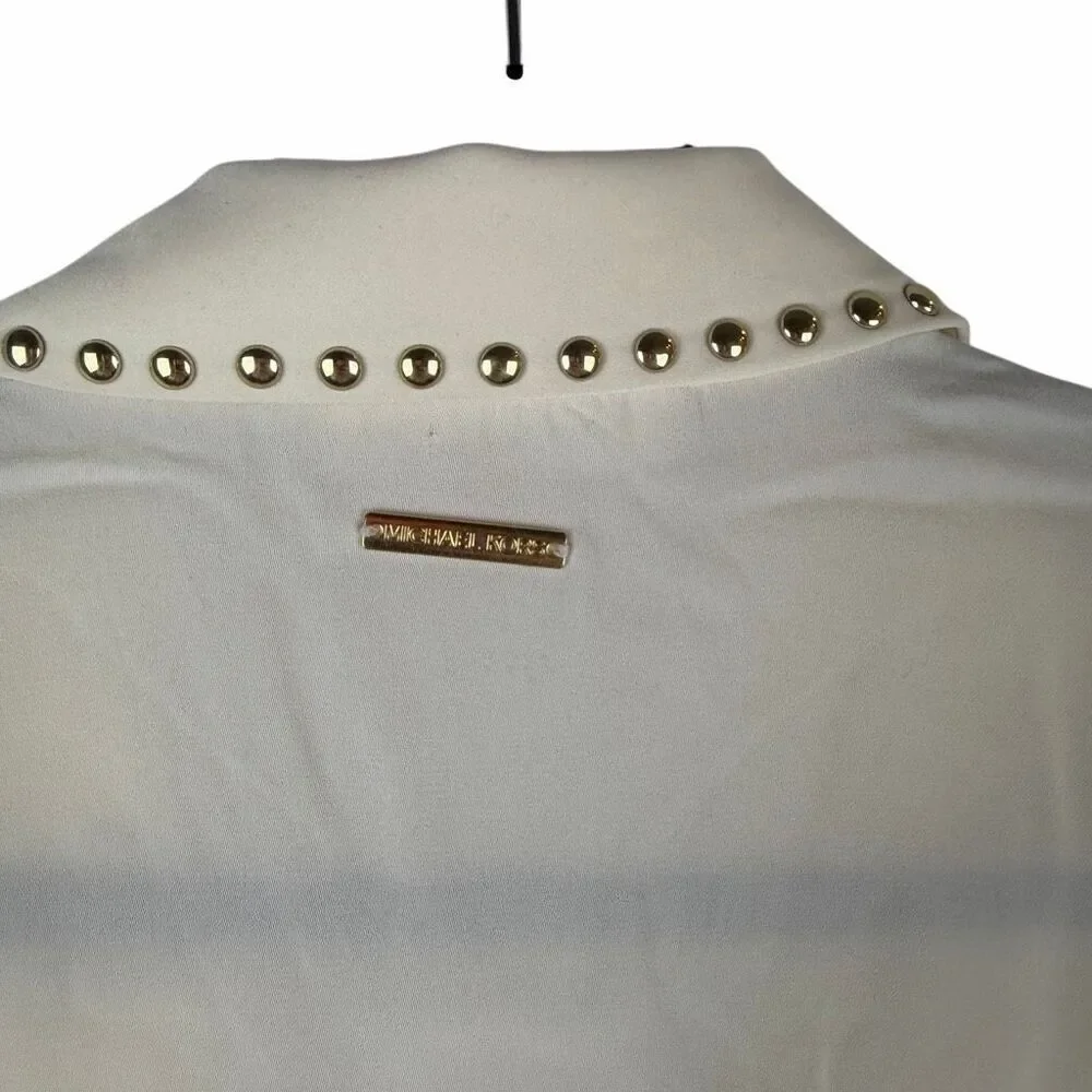NWT Michael Kors cream with gold rivets- size M